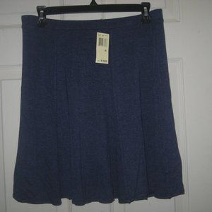 MAX STUDIO Soft Jersey Knit A-Line Stretch Rayon Skirt M Navy Heather $68 NWT